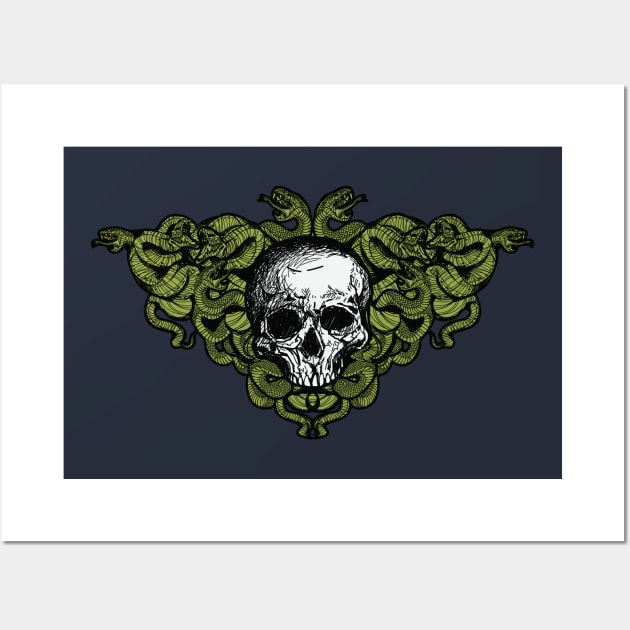 Skull Snake Wall Art by machmigo